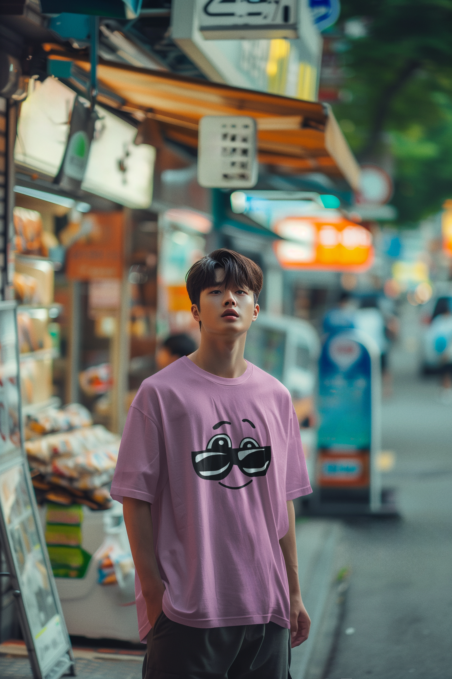 Pink Oversized Smiley T-shirt