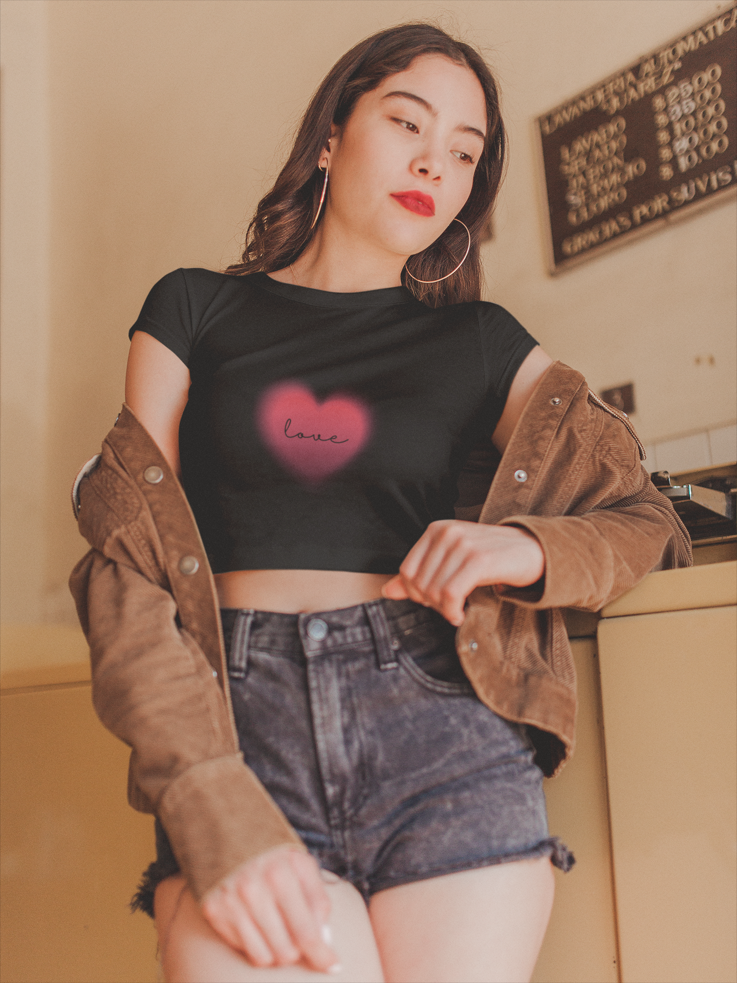 Black Love Crop Top
