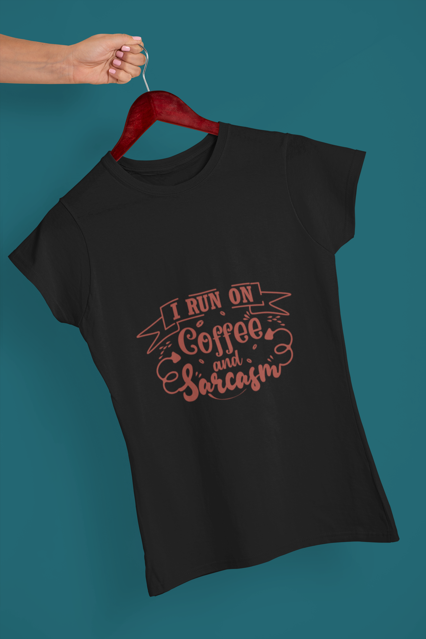 Black “Coffee and Sarcasm” Women's T-Shirt