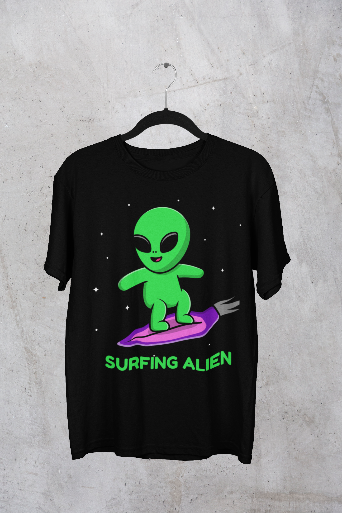 Black Alien Printed T-Shirt