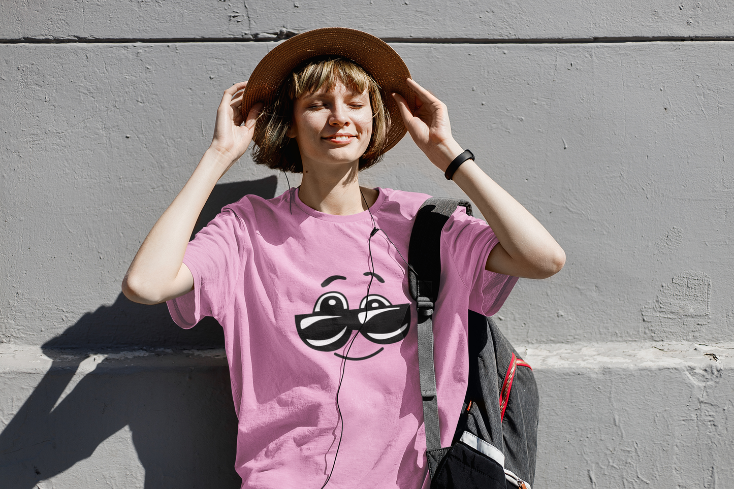 Pink Oversized Smiley T-shirt