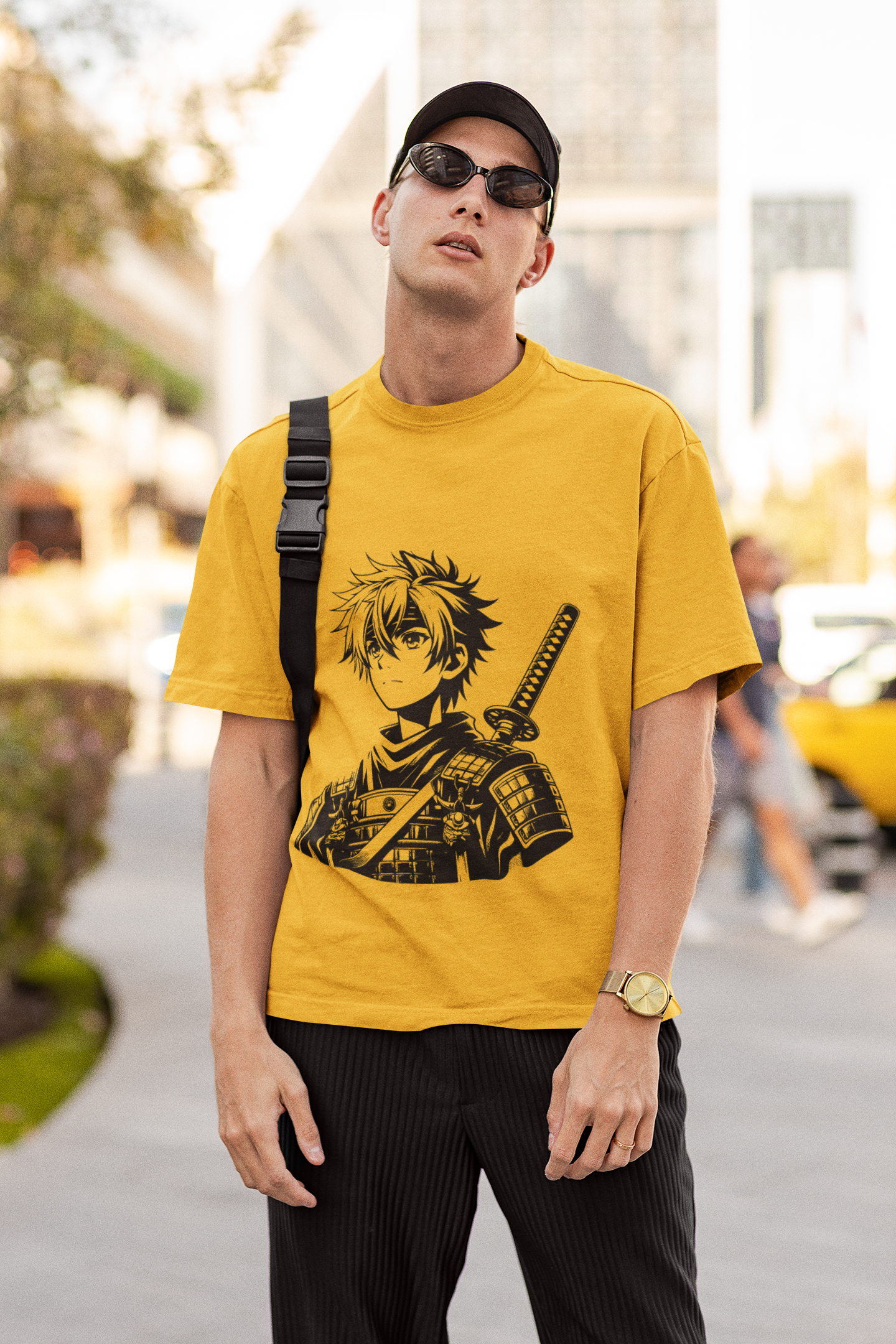 Yellow Anime Oversized T-shirt