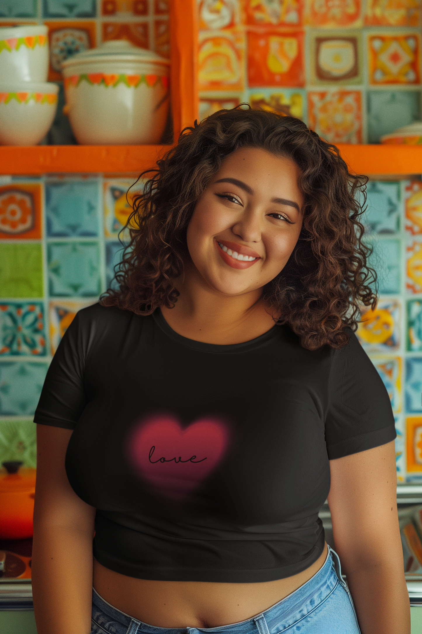 Black Love Crop Top