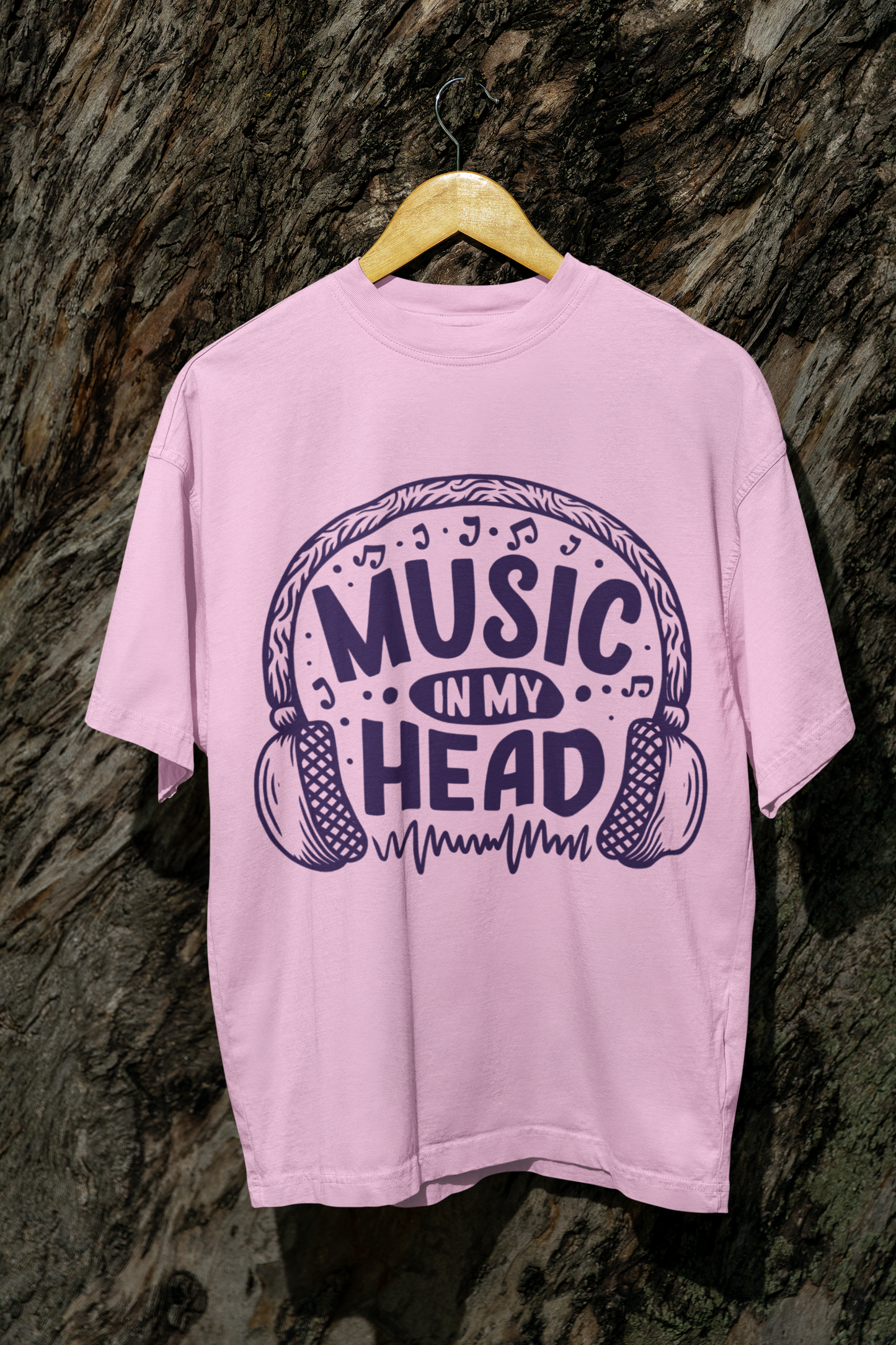 Pink "Music in my Head" Oversized T-shirt