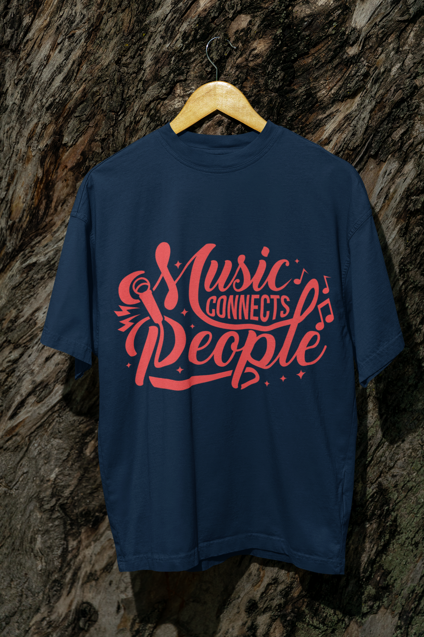 Navy Blue Music Oversized T-shirt