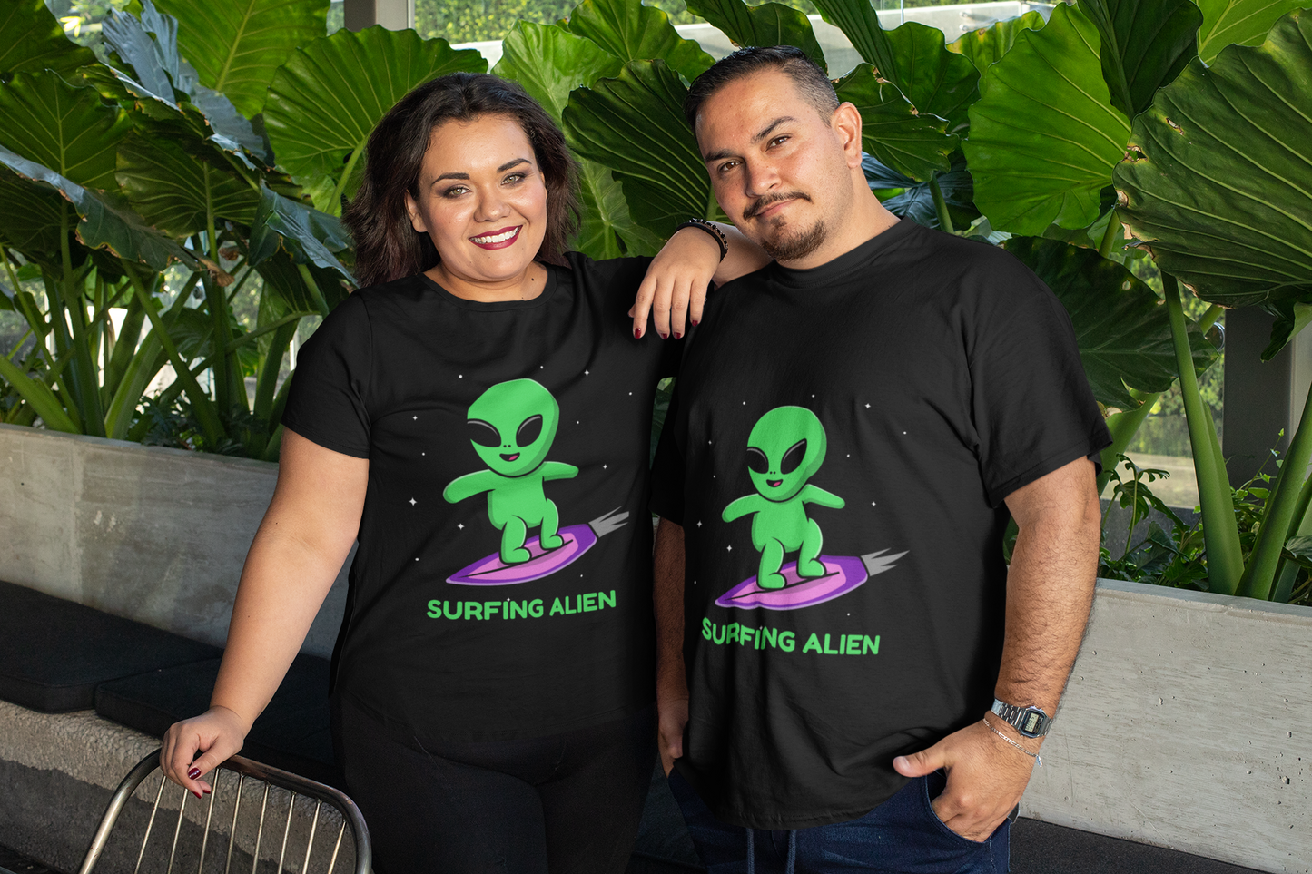 Black Alien Printed T-Shirt