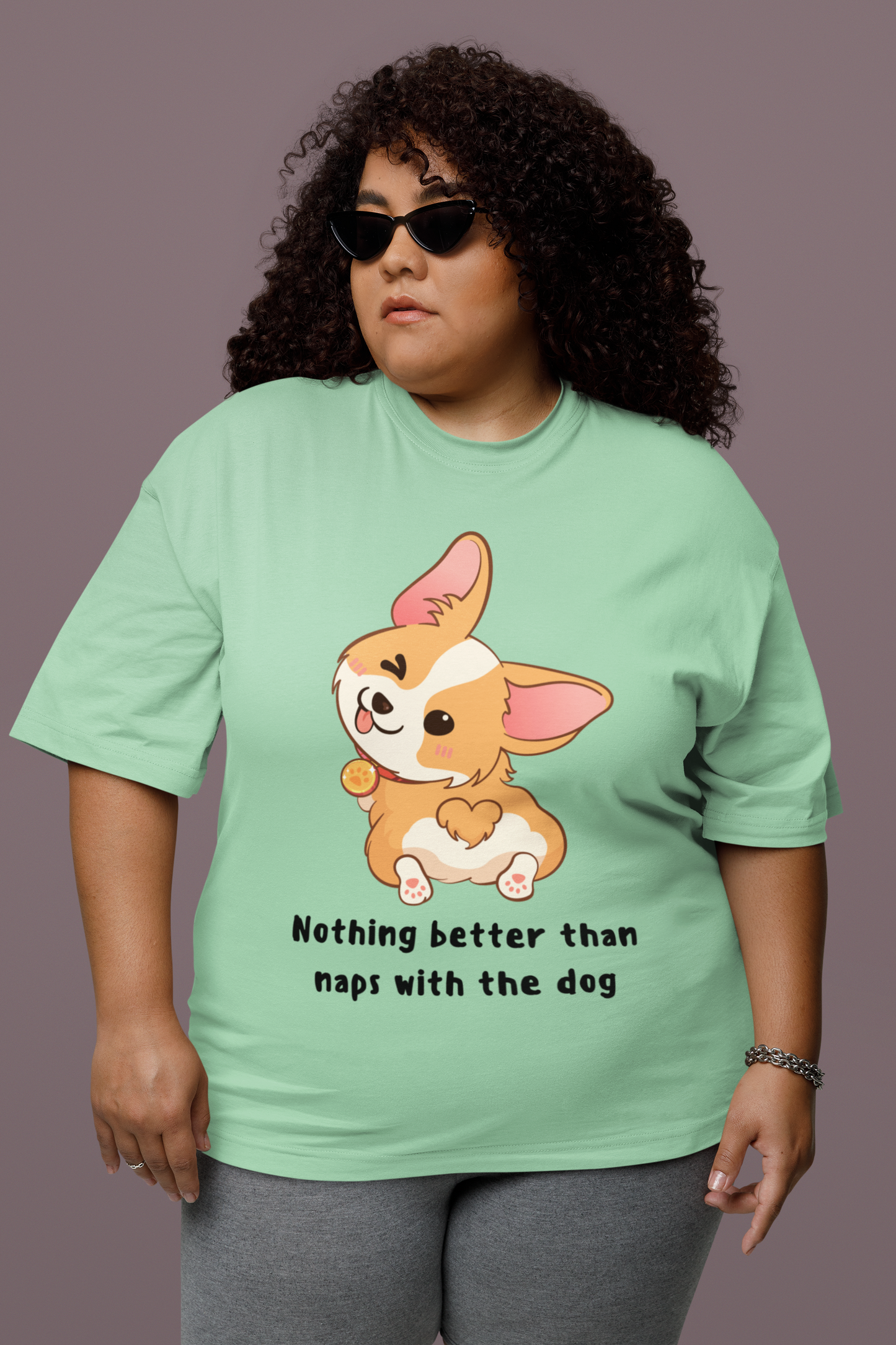Jade Oversized Dog Printed T-shirt
