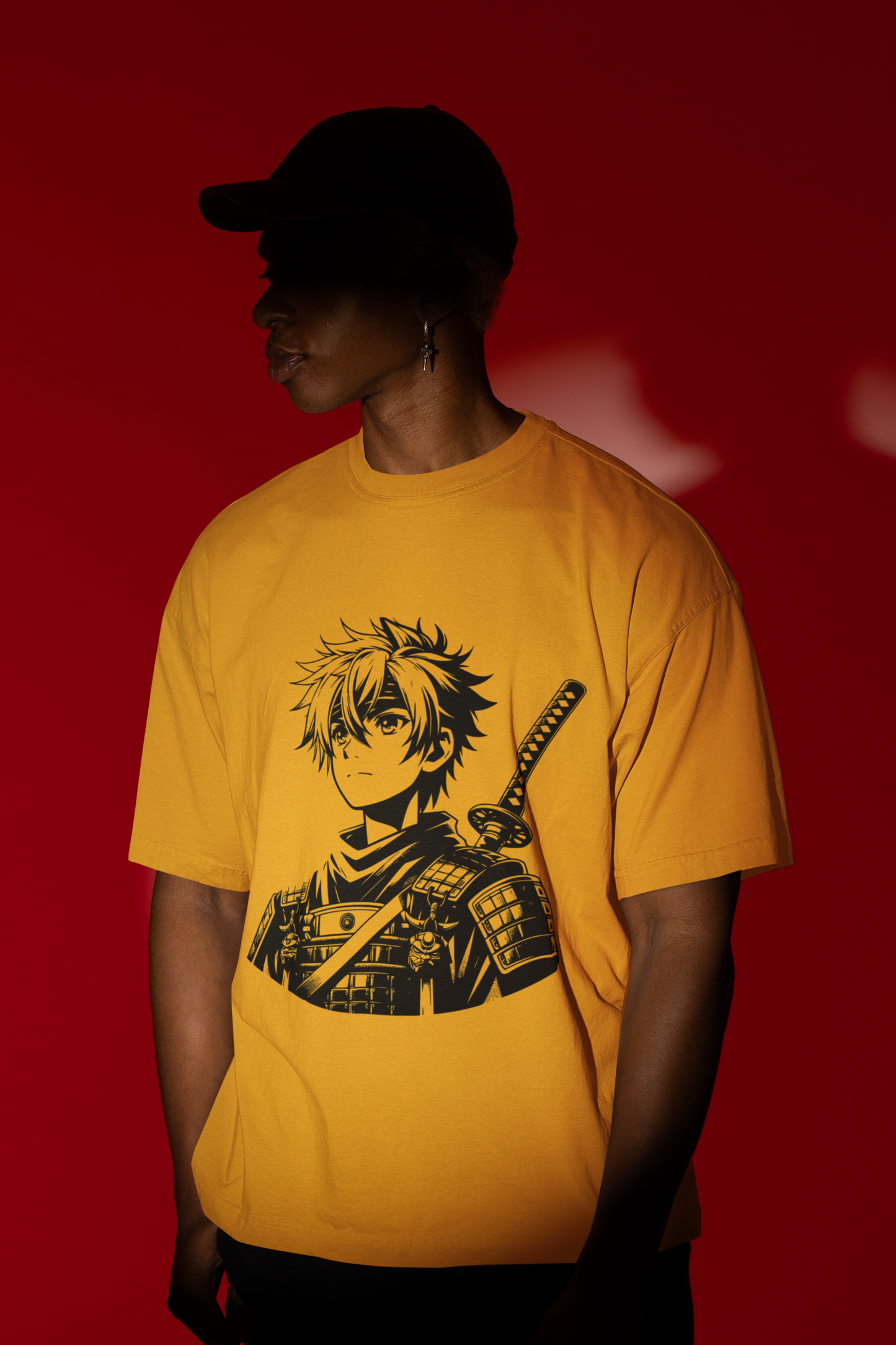 Yellow Anime Oversized T-shirt