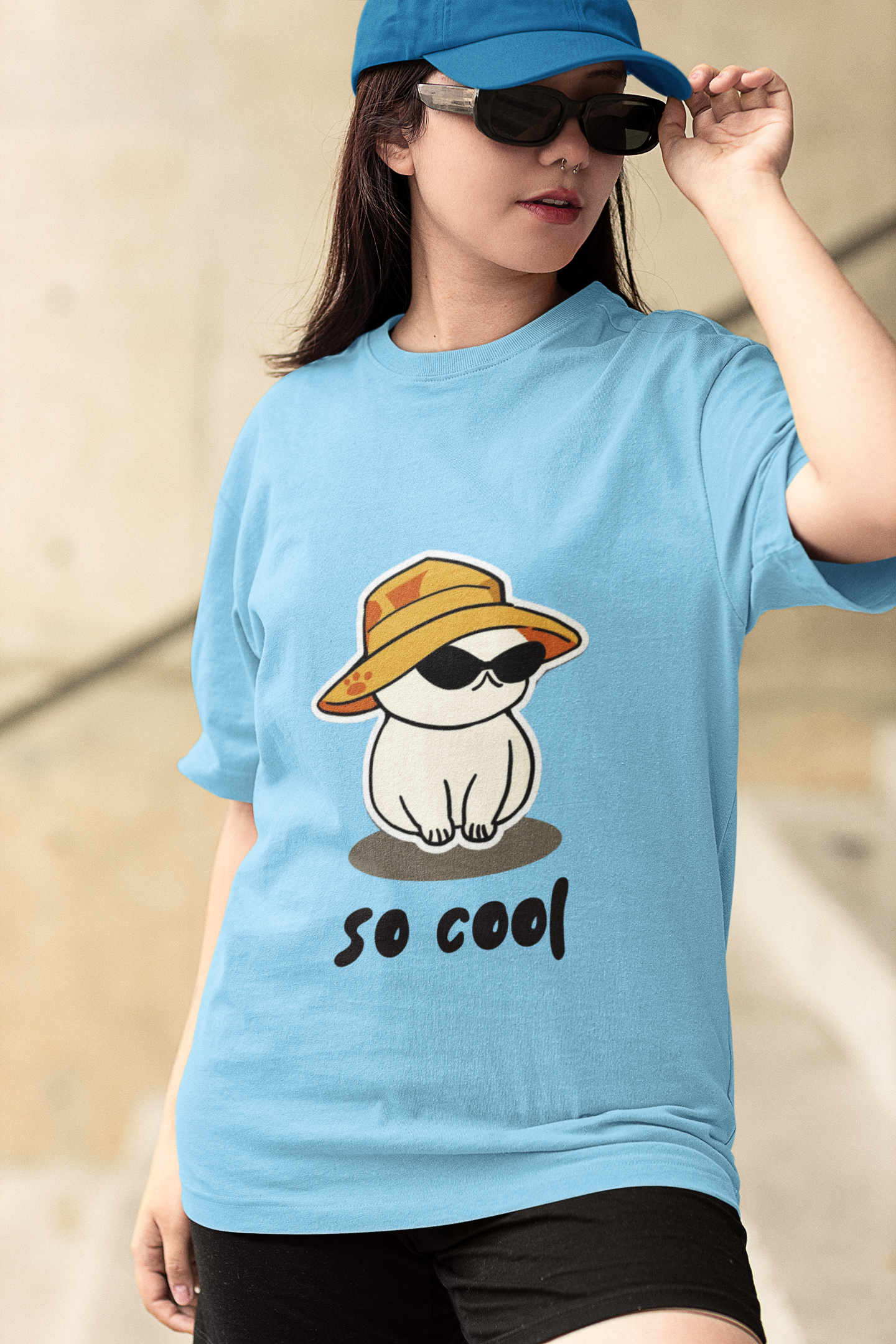 Blue So Cool Unisex Oversized T-Shirt