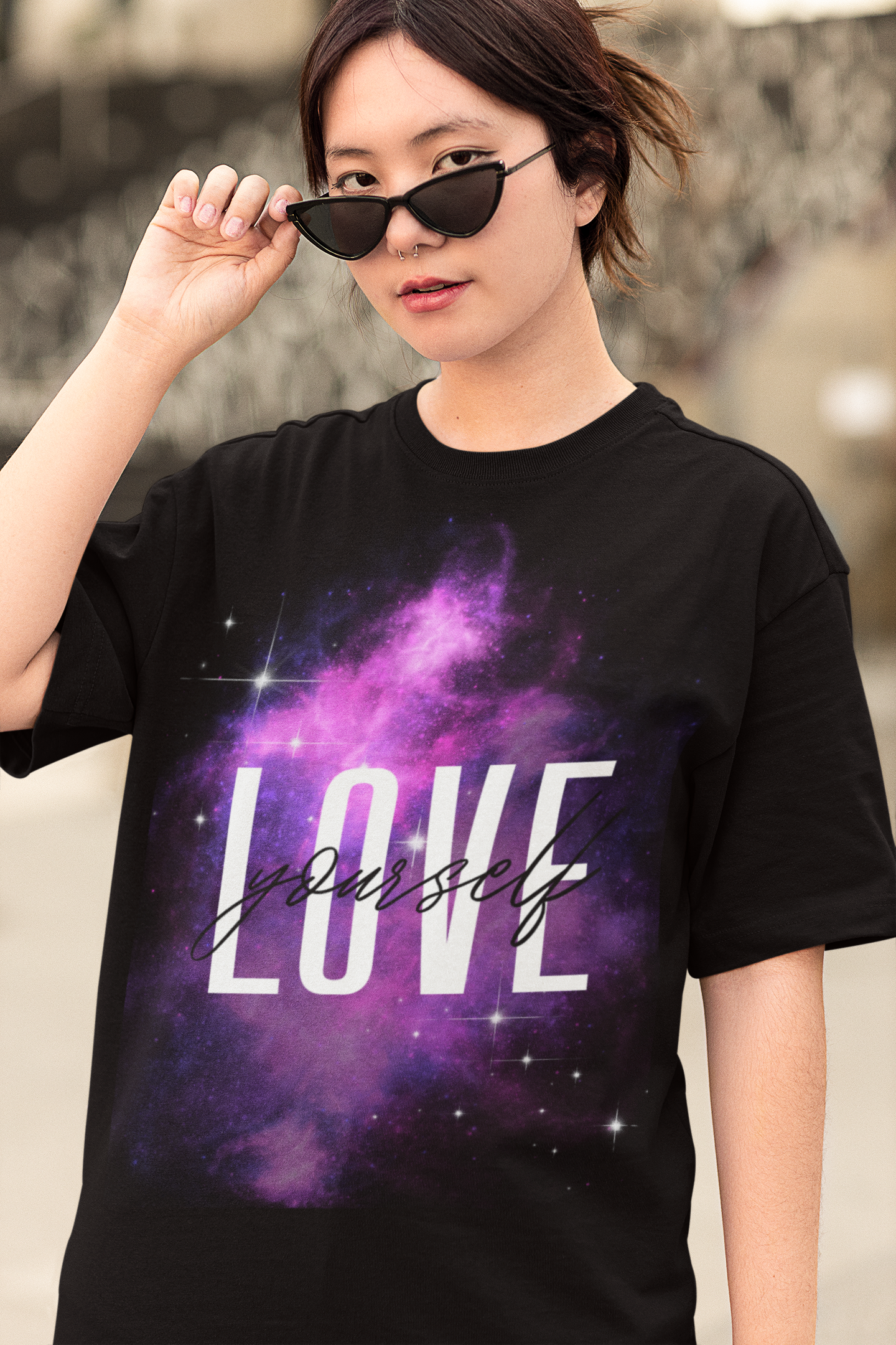 Black Oversized Love Yourself T-Shirt