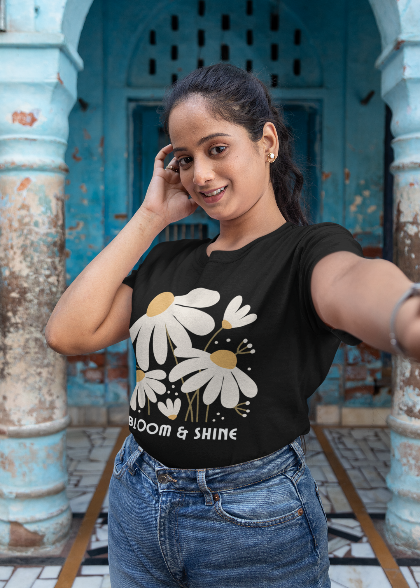 Black Bloom and Shine Tee