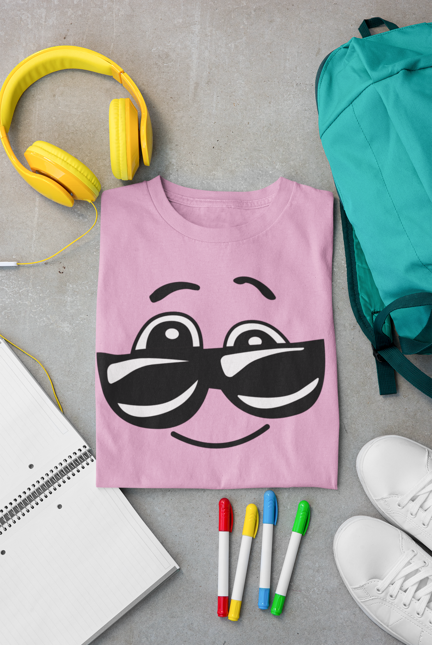 Pink Oversized Smiley T-shirt