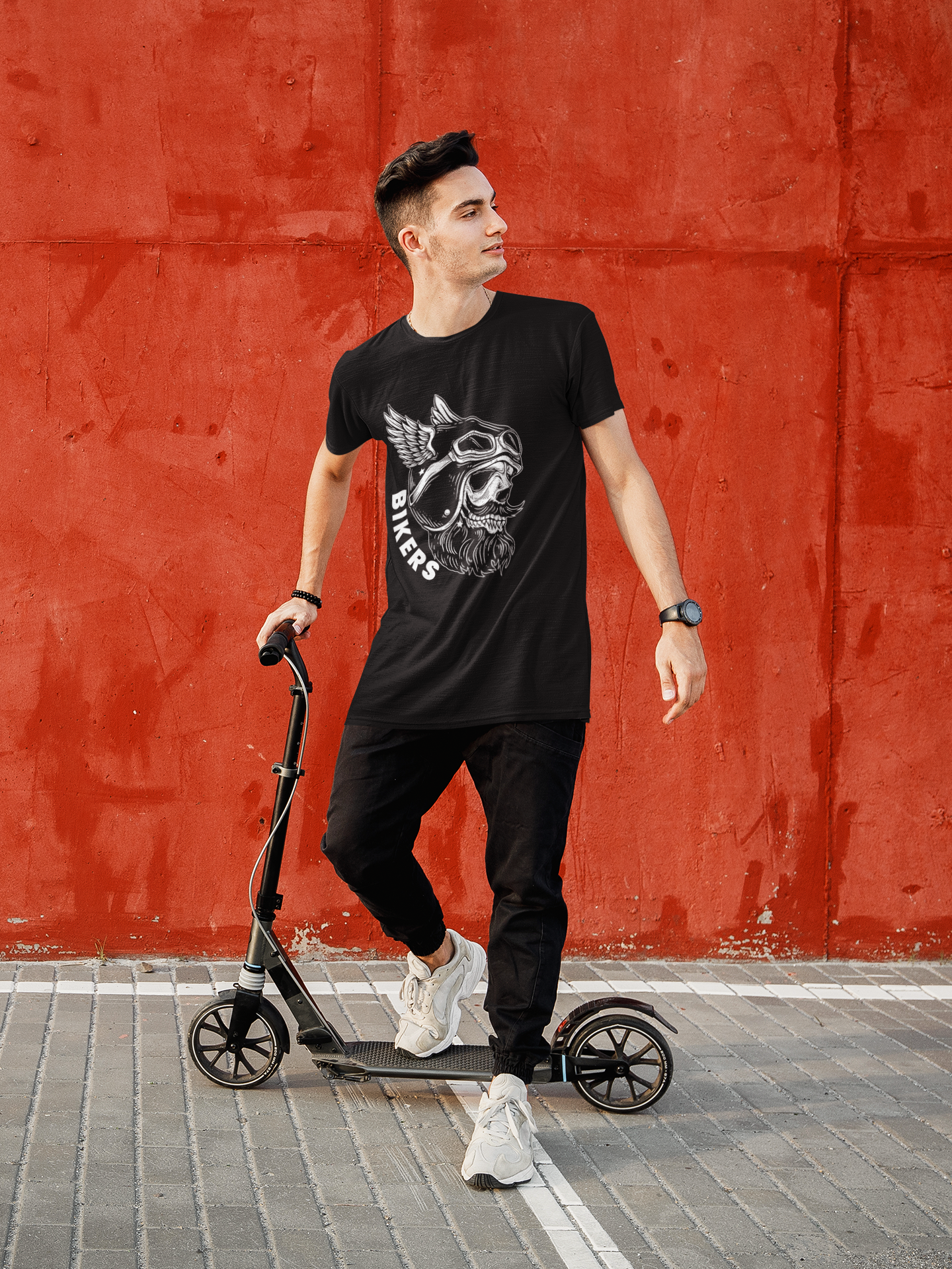 Oversized Black Bikers T-shirt