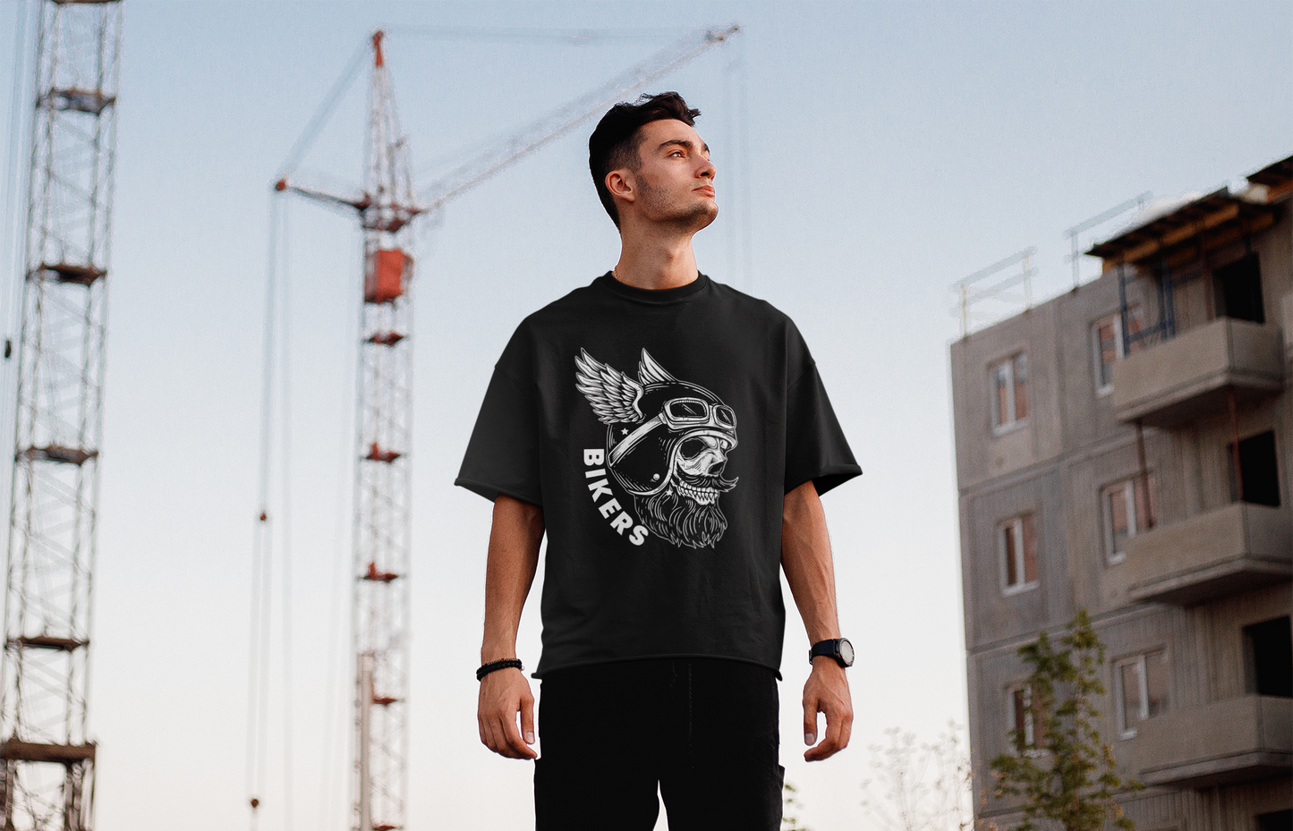 Oversized Black Bikers T-shirt
