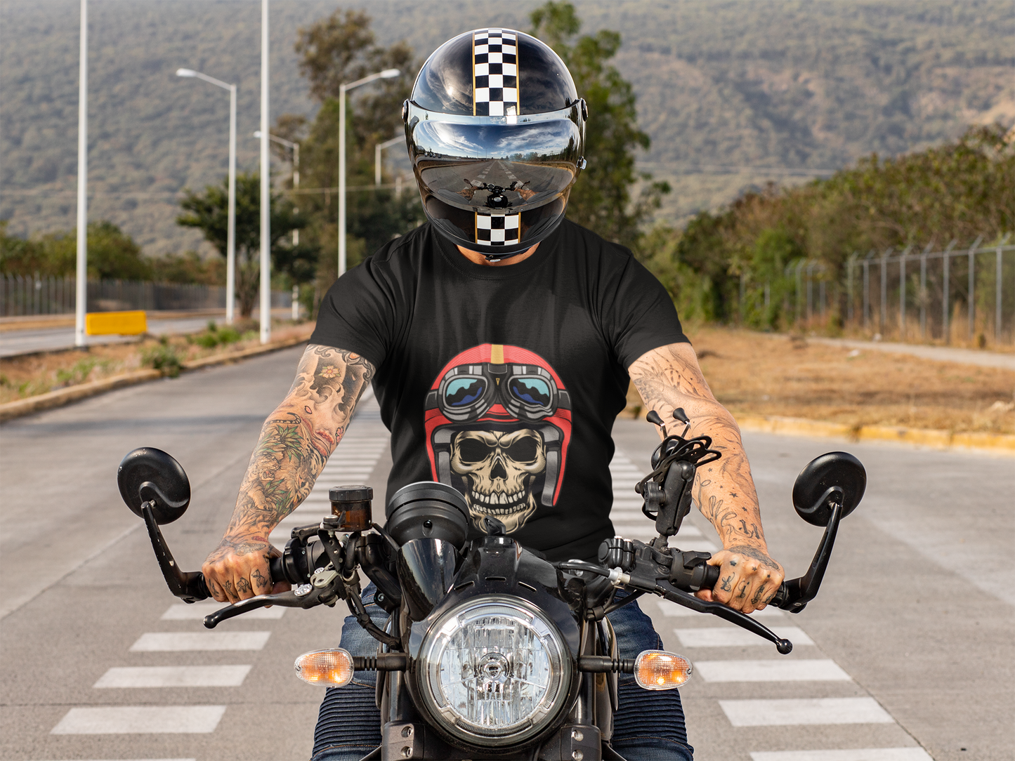 Skull Biker Black T-shirt