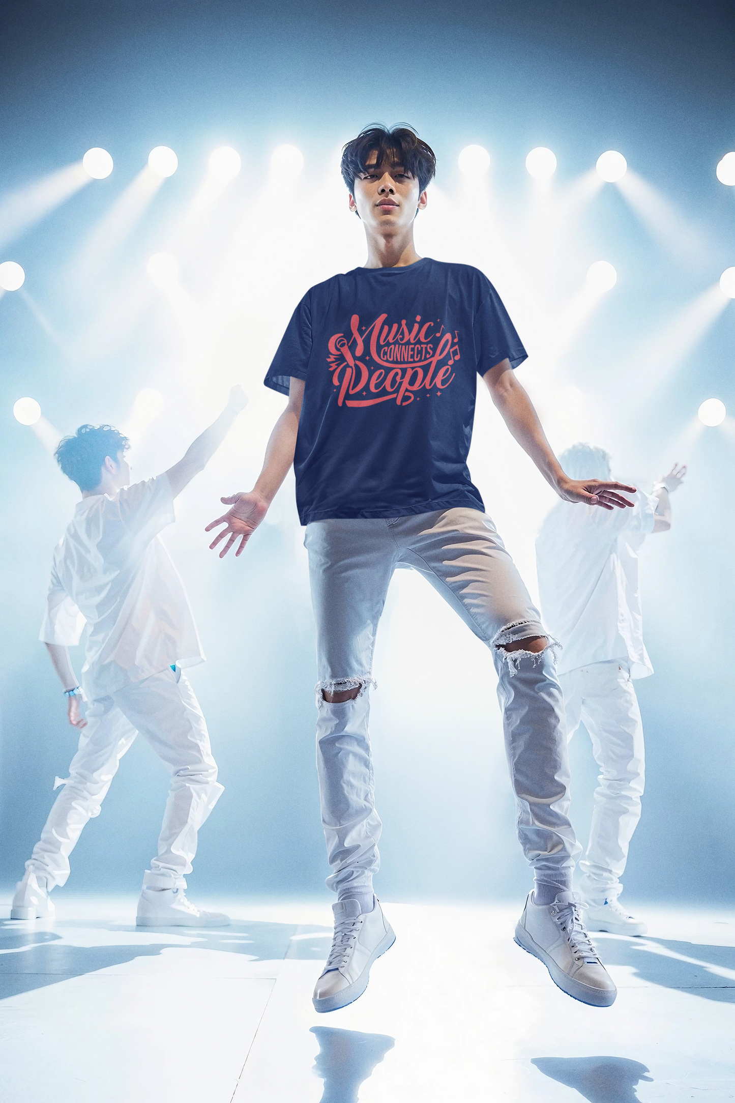 Navy Blue Music Oversized T-shirt