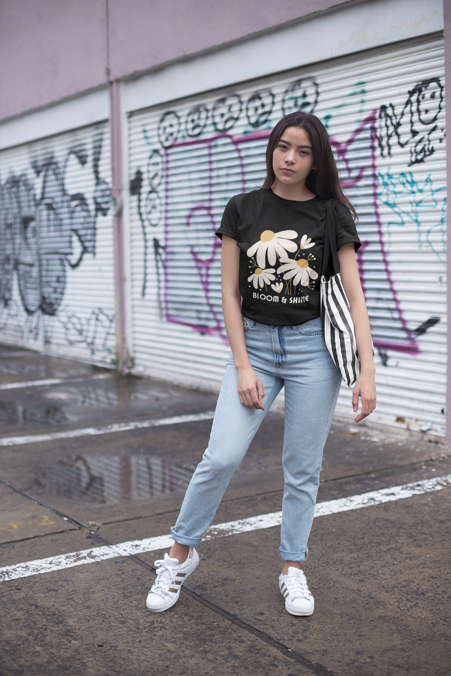 Black Bloom and Shine Tee