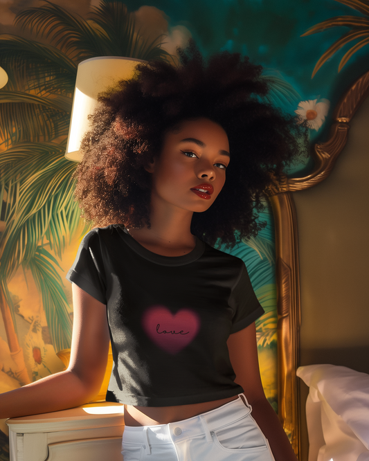 Black Love Crop Top