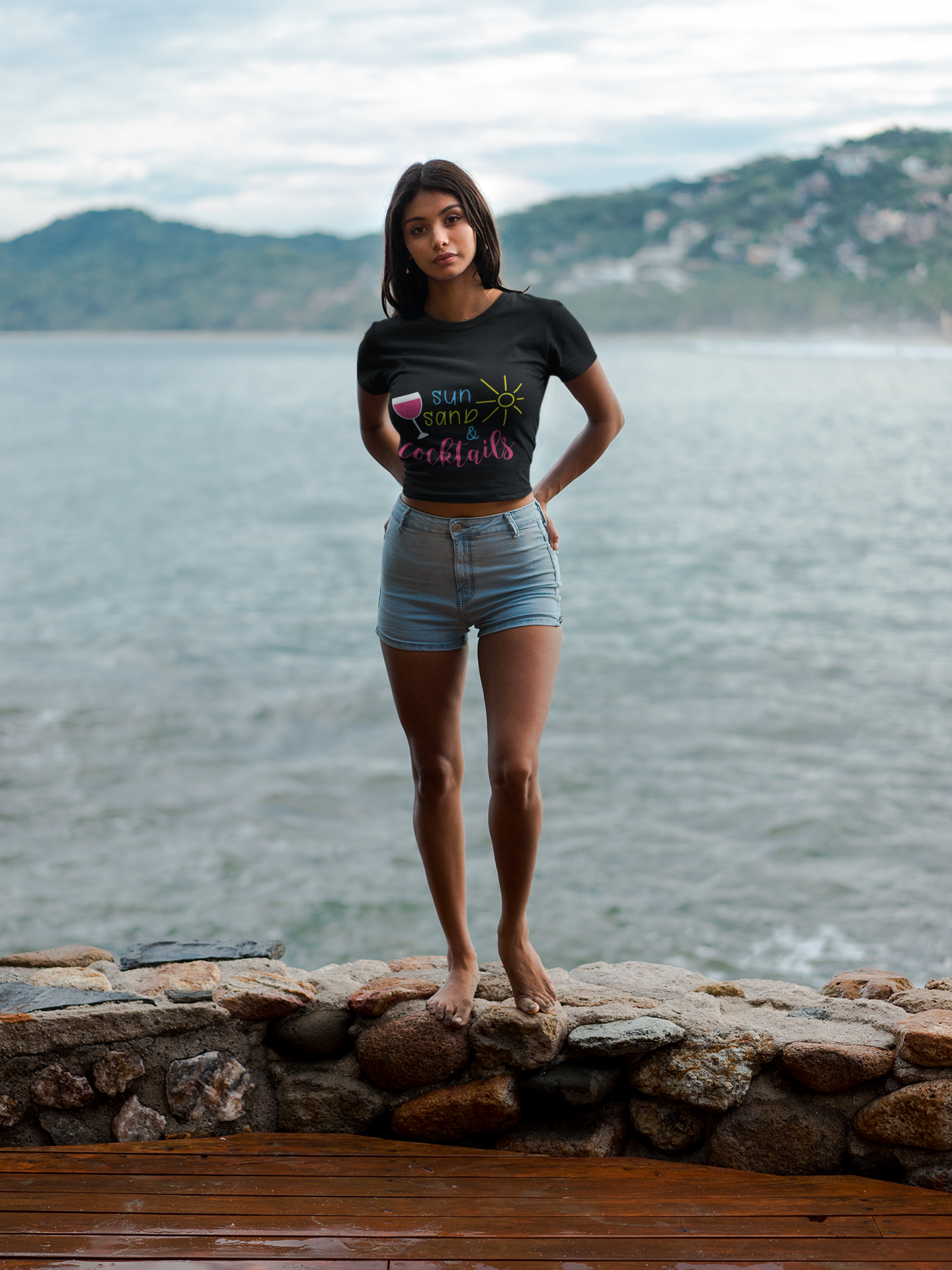 Black Beach Crop Top
