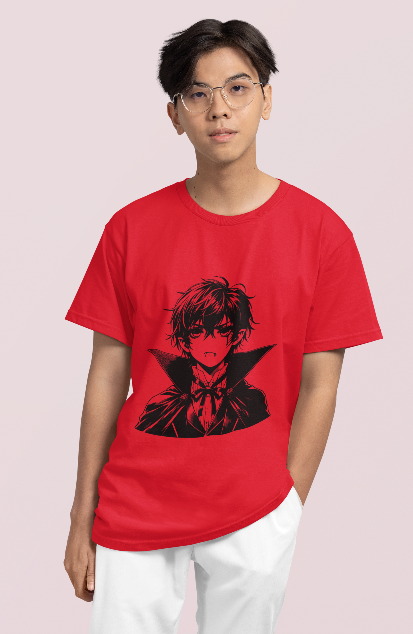 Red Anime Oversized T-shirt
