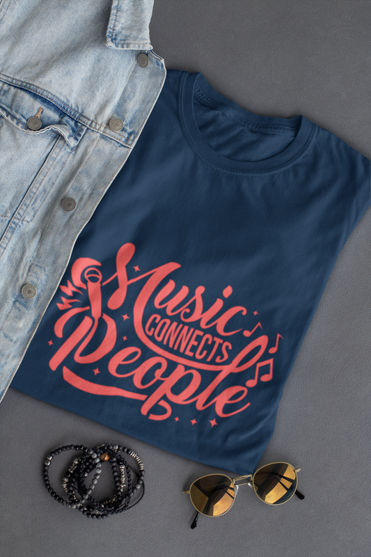Navy Blue Music Oversized T-shirt