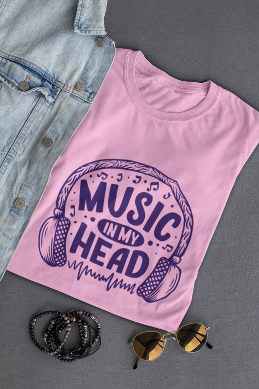 Pink "Music in my Head" Oversized T-shirt