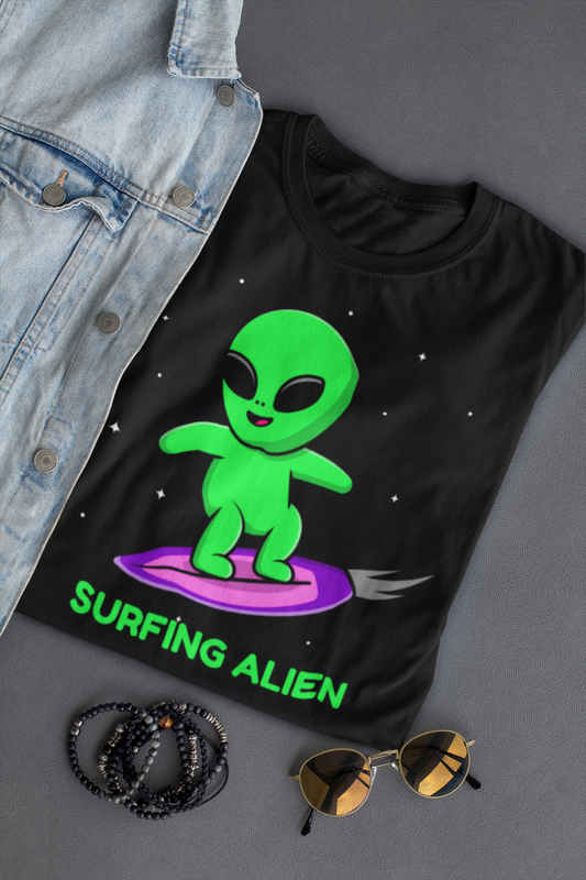 Black  Alien Printed T-Shirt