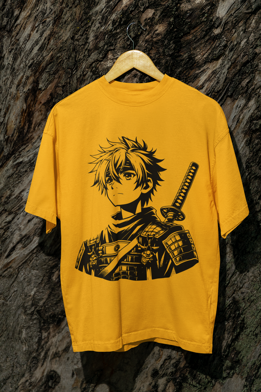 Yellow Anime Oversized T-shirt