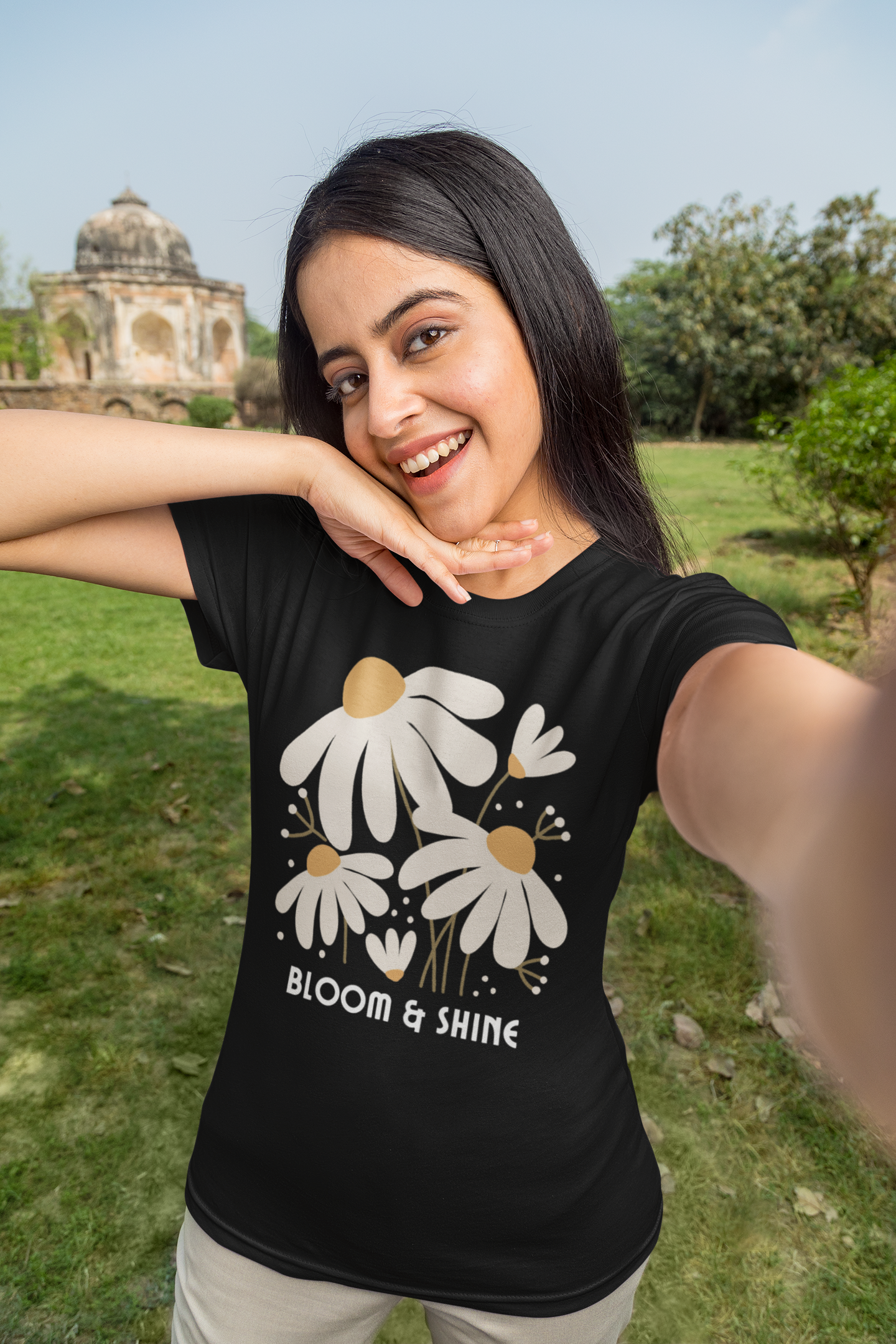 Black Bloom and Shine Tee