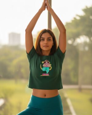 Om | Olive Green | Vichitra Crop tops