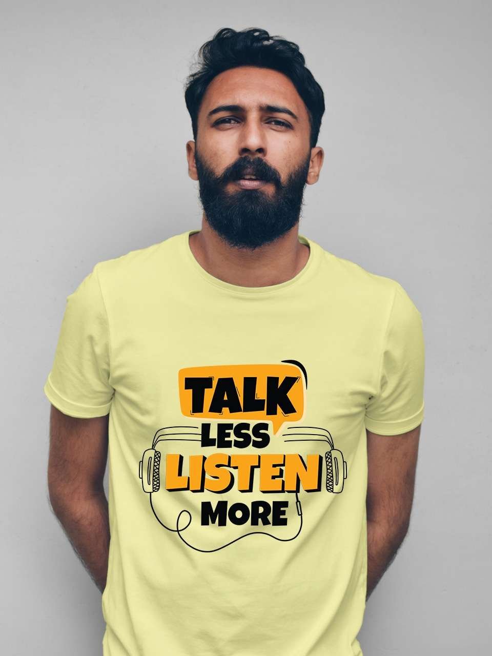 Talk less Listen More | Vichitraa T-Shirts | Men Round Neak T-Shirts - Image 3