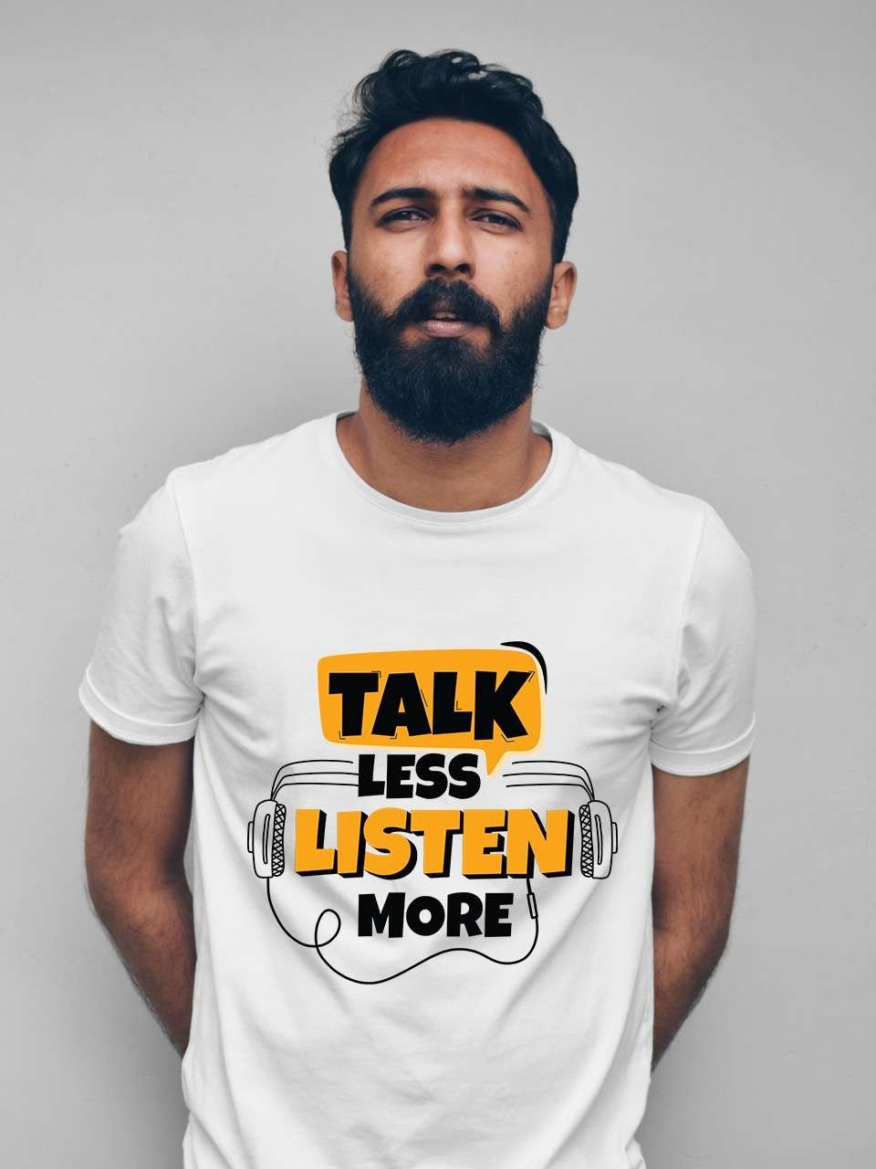 Talk less Listen More | Vichitraa T-Shirts | Men Round Neak T-Shirts