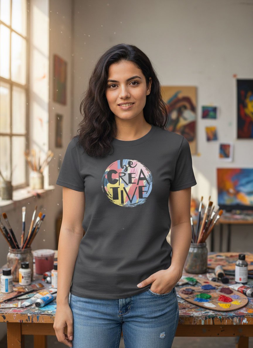 Be Creative | Women Round Neak Vichitra T-Shirt - Image 2