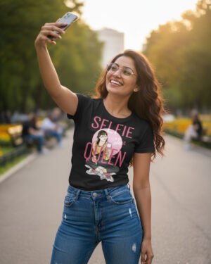 Selfie Queen | Women Round Neak Vichitra T-Shirt