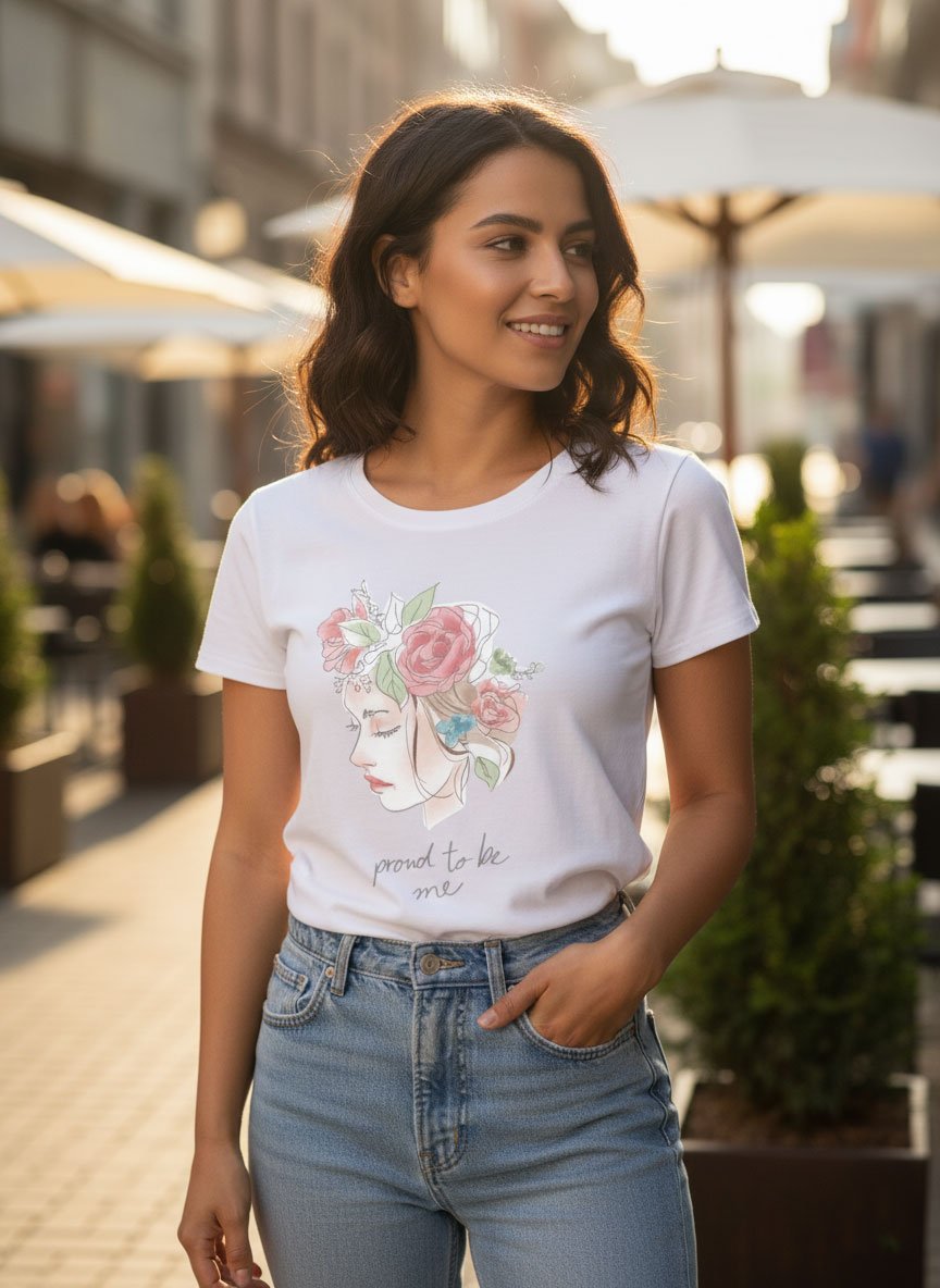 Proud to be me | Women Round Neak Vichitra T-Shirt