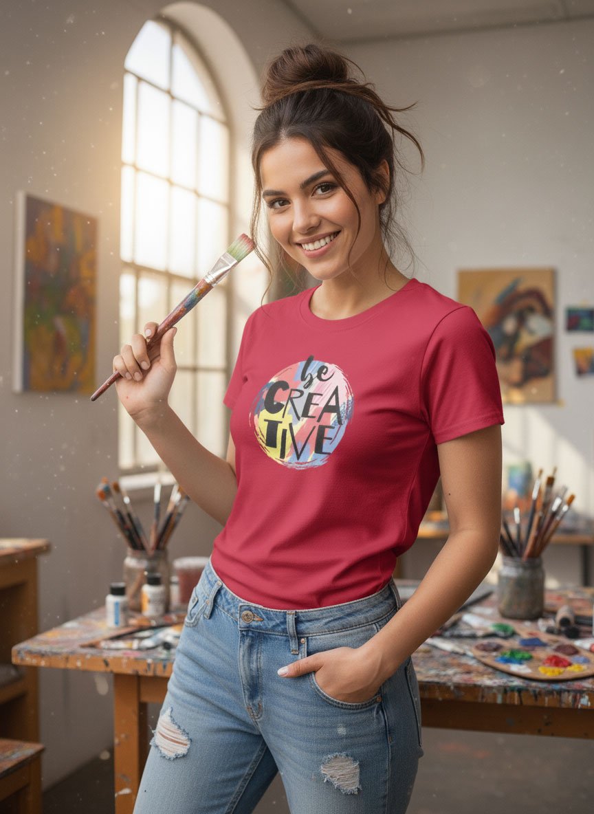 Be Creative | Women Round Neak Vichitra T-Shirt