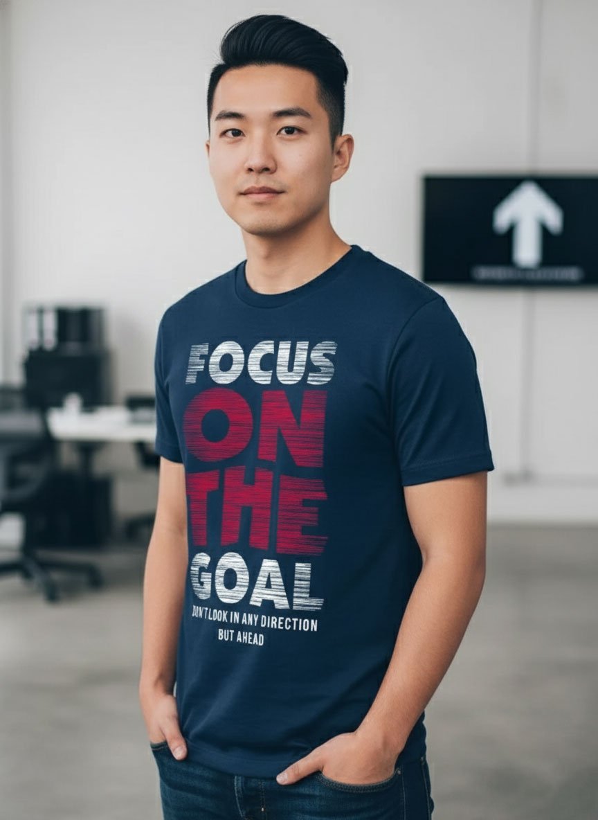 Focus on the goal | Vichitra | Men Round Neak T-Shirts