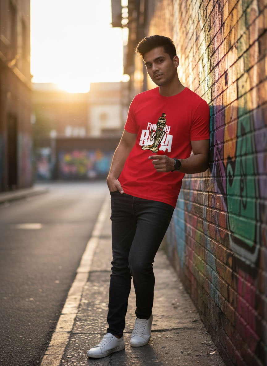 Funky Baba | Vichitra | Men Round Neak T-Shirts - Image 2