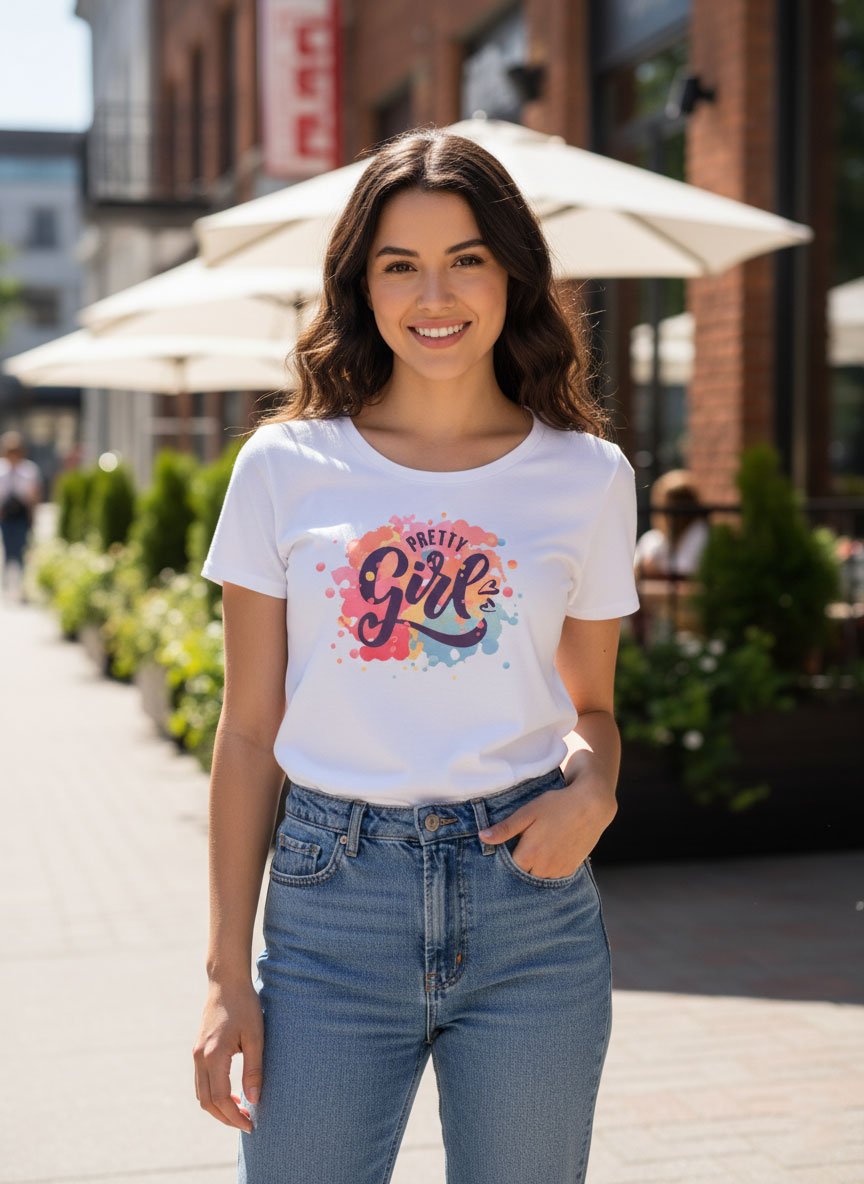 Pretty Girl | Vichitra T-Shirts | Women Round Neak T-Shirt