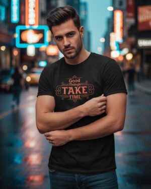 Good things take time | Vichitra | Men Round Neak T-Shirts