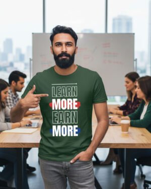 Learn More Earn More | Vichitraa T-Shirts | Men Round Neak T-Shirts