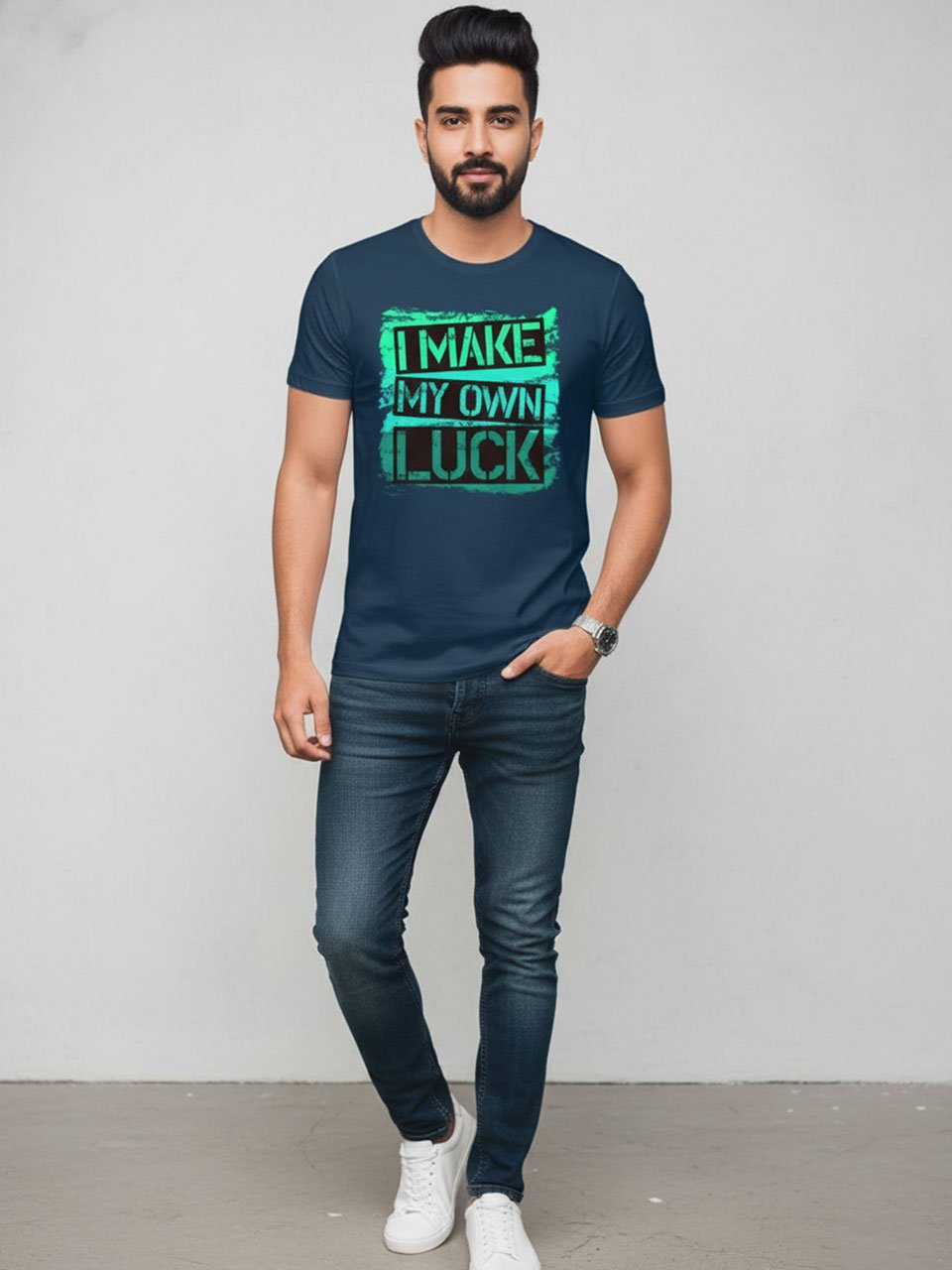 I Make My Own Luck | Vichitraa T-Shirts | Men Round Neak T-Shirts - Image 2