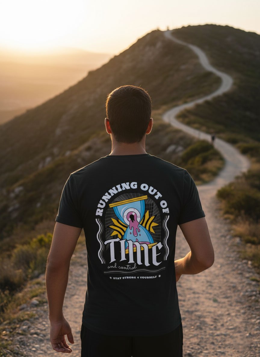 Running out of Time | Vichitraa T-Shirts | Men Round Neak T-Shirts | Back print