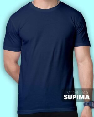 Men’s Navy Blue Supima Cotton T-Shirt – Classic, Deep Color & Comfortable Fit