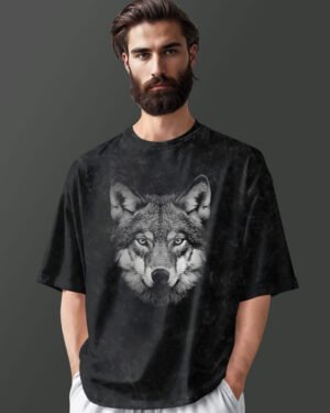 Wolf Print T-Shirt Lone Streetwear Style Vichitra