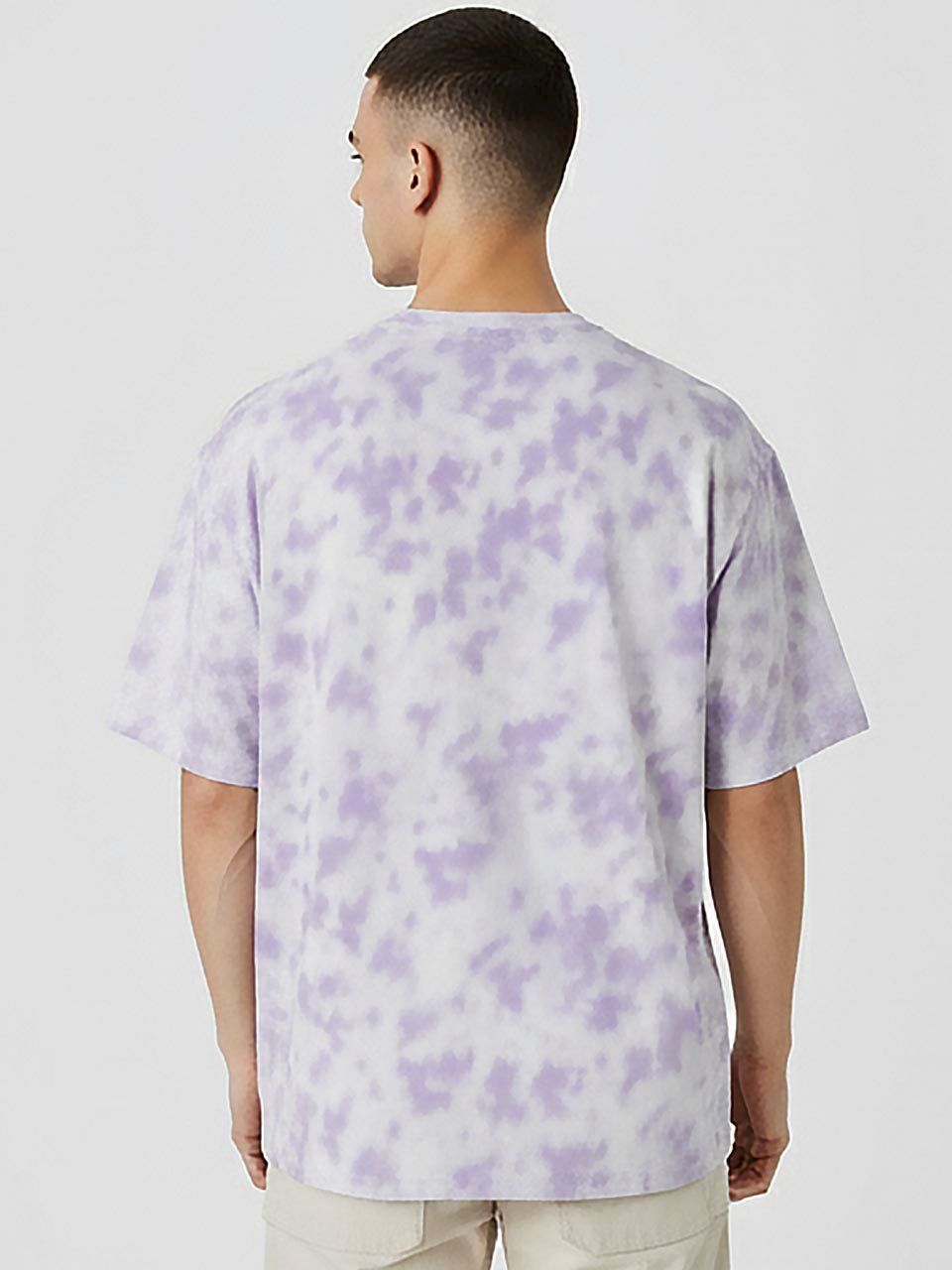 Pastel Dream | Lavender – White | Men’s Tie Dye Oversized T-Shirt - Image 3