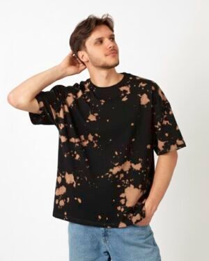 Earthy Tone | Brown - Black | Men's Tie Dye Oversized T-Shirt