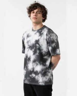 Monochrome Swirl | Black - White | Men's Tie Dye Oversized T-Shirt