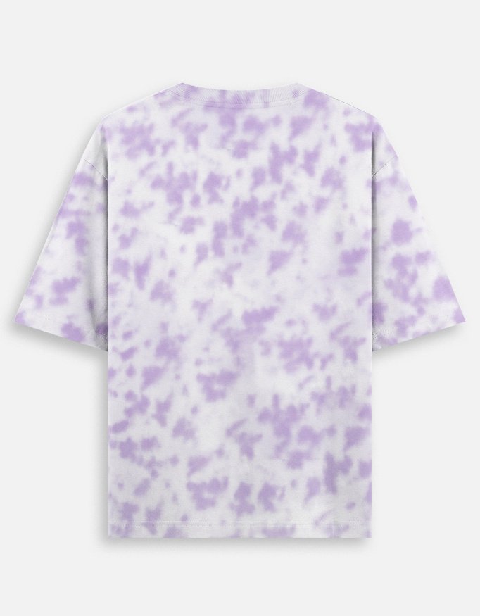 Pastel Dream | Lavender – White | Men’s Tie Dye Oversized T-Shirt - Image 4