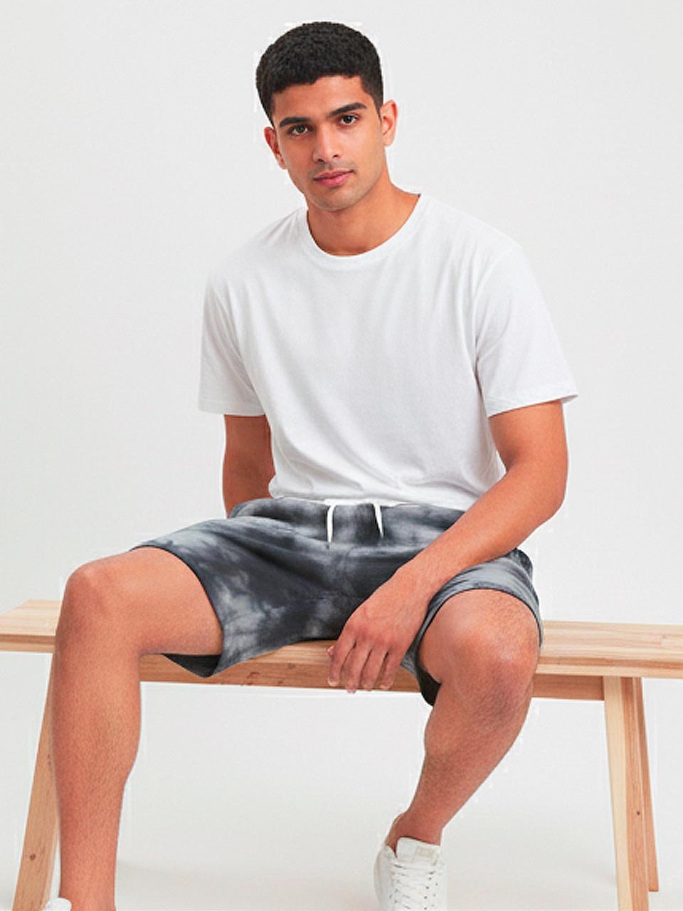 Men’s Tie-Dye Half Pants – Black & White | Relaxed Streetwear Fit - Image 2